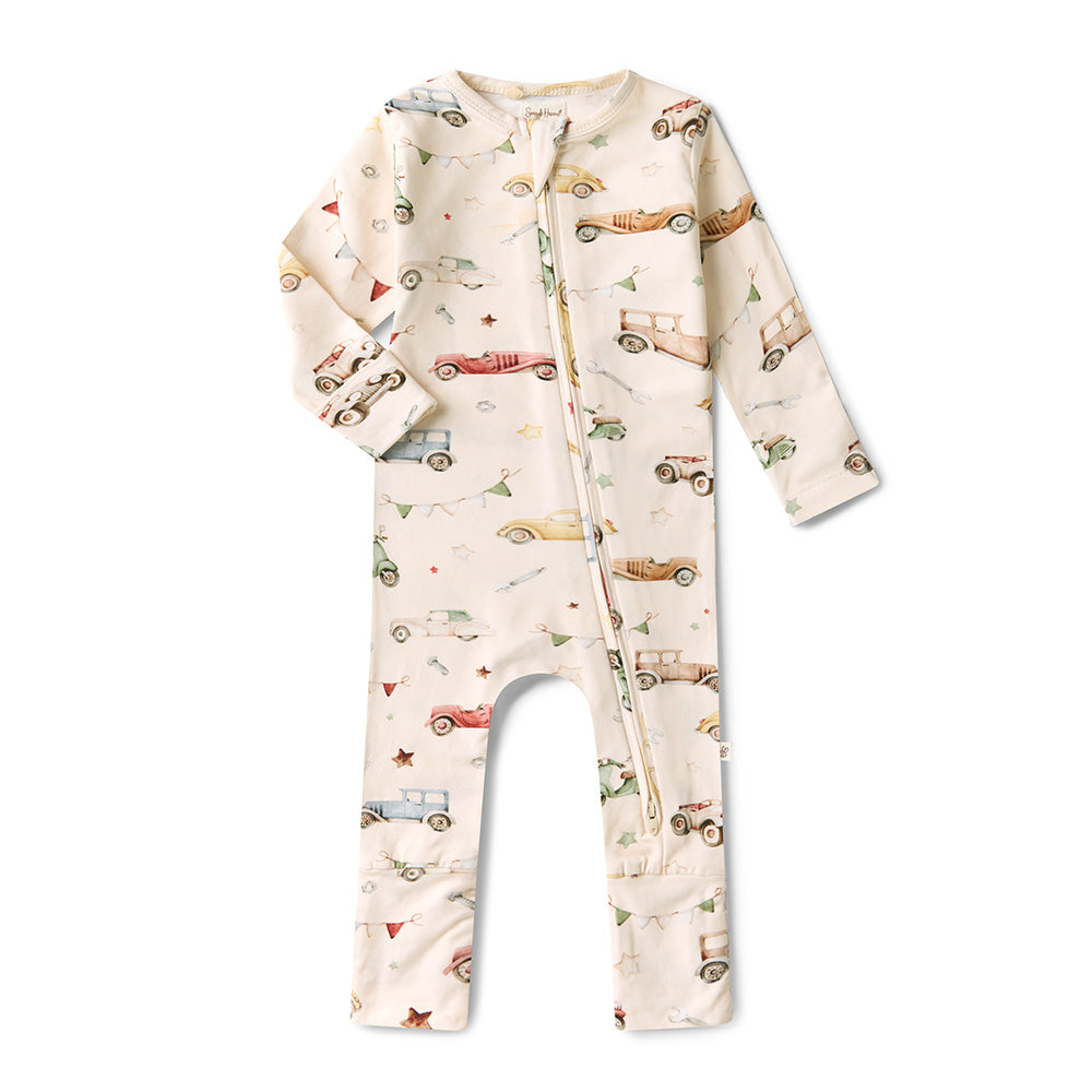 Vintage Cars Organic Snugglesuit Convertible Romper - View 2