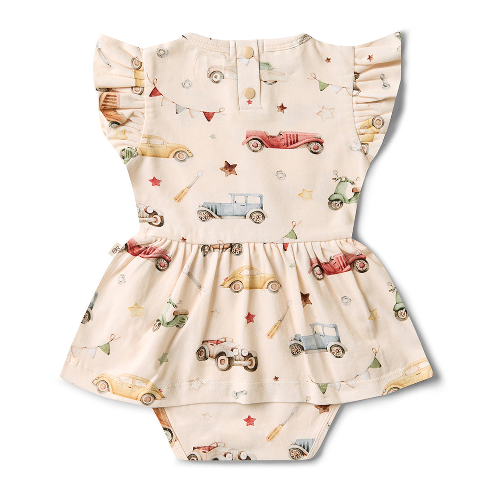 Vintage Cars Short Sleeve Organic Dress - View 6