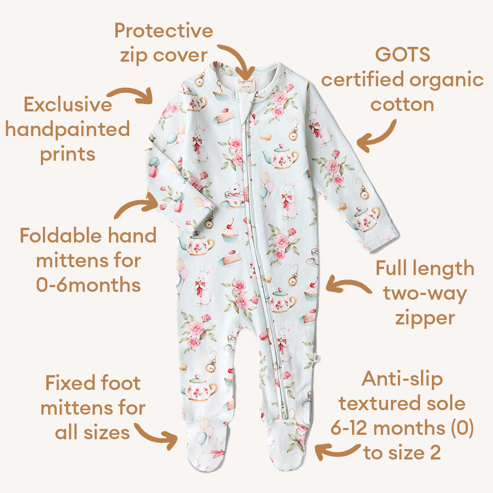 White Rabbit Organic Snuggle Sleepsuit Zip Footie - View 7