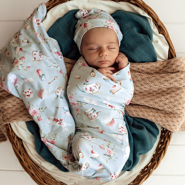 White Rabbit Organic Wrap and Beanie Set | Snuggle Hunny