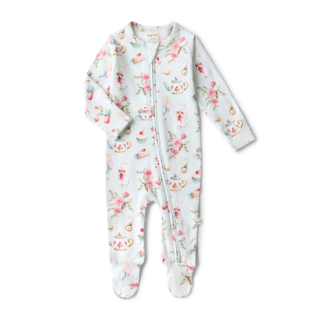 White Rabbit Organic Snuggle Sleepsuit Zip Footie - View 2