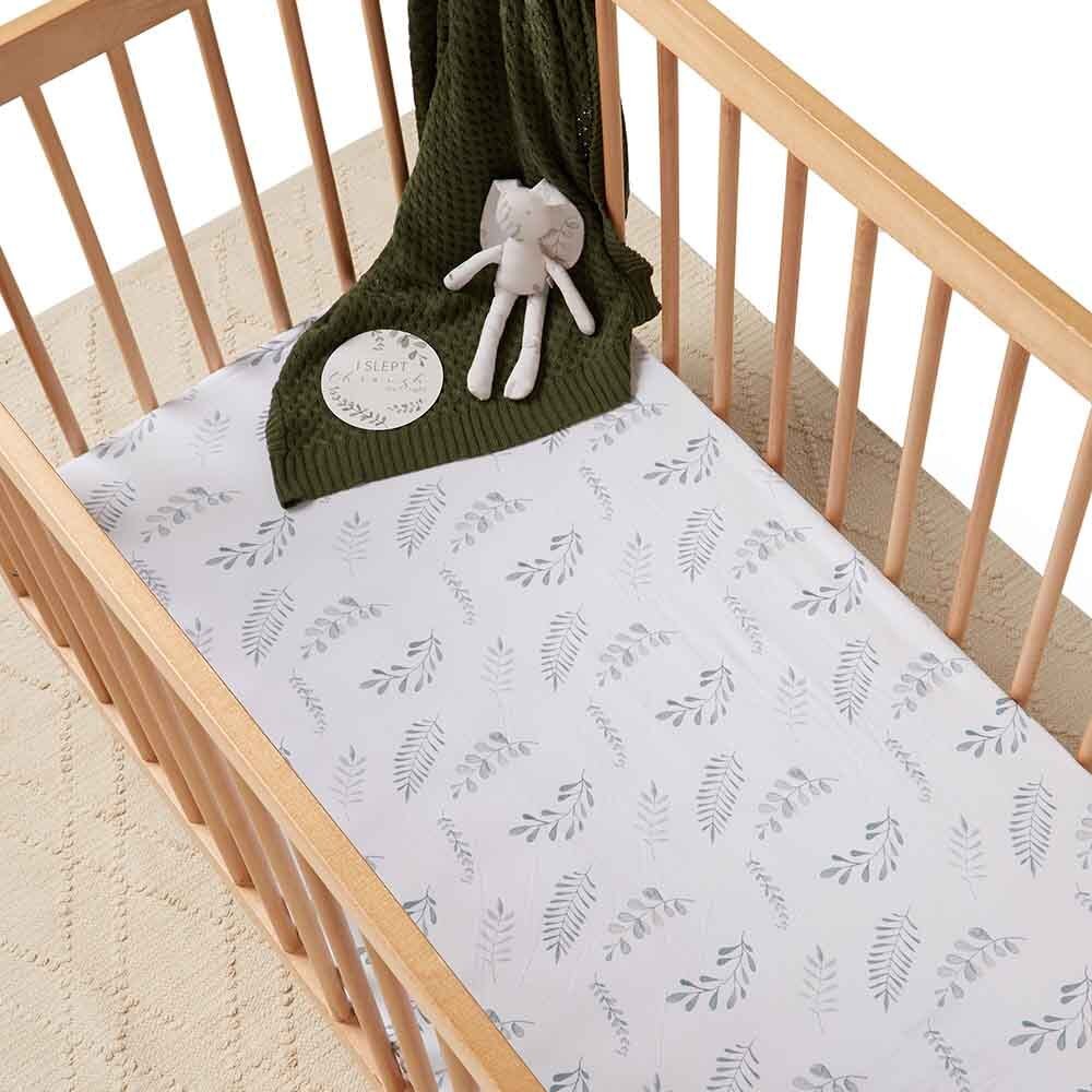 Wild Fern Fitted Cot Sheet-Snuggle Hunny