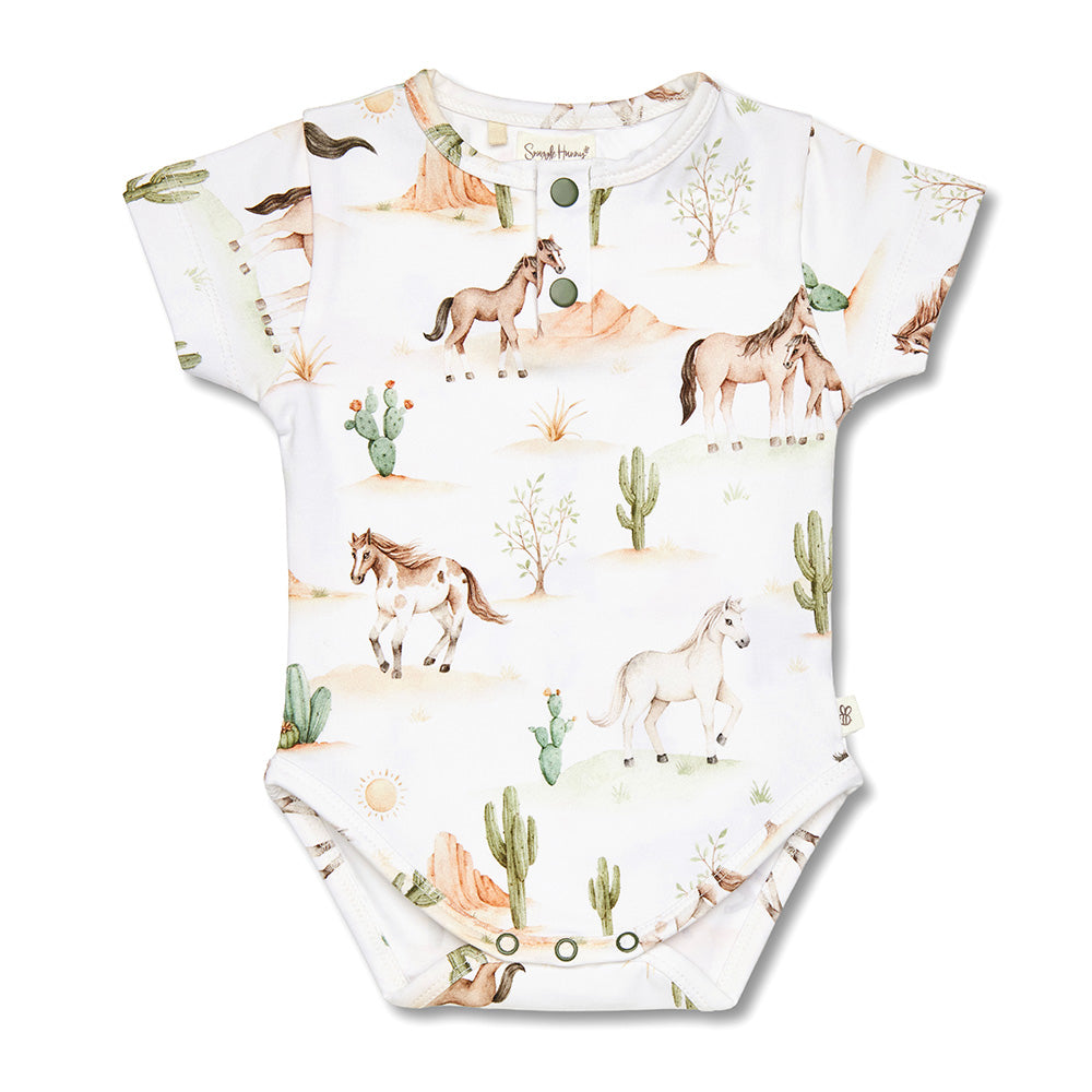 Wild Horses Short Sleeve Organic Bodysuit - View 2