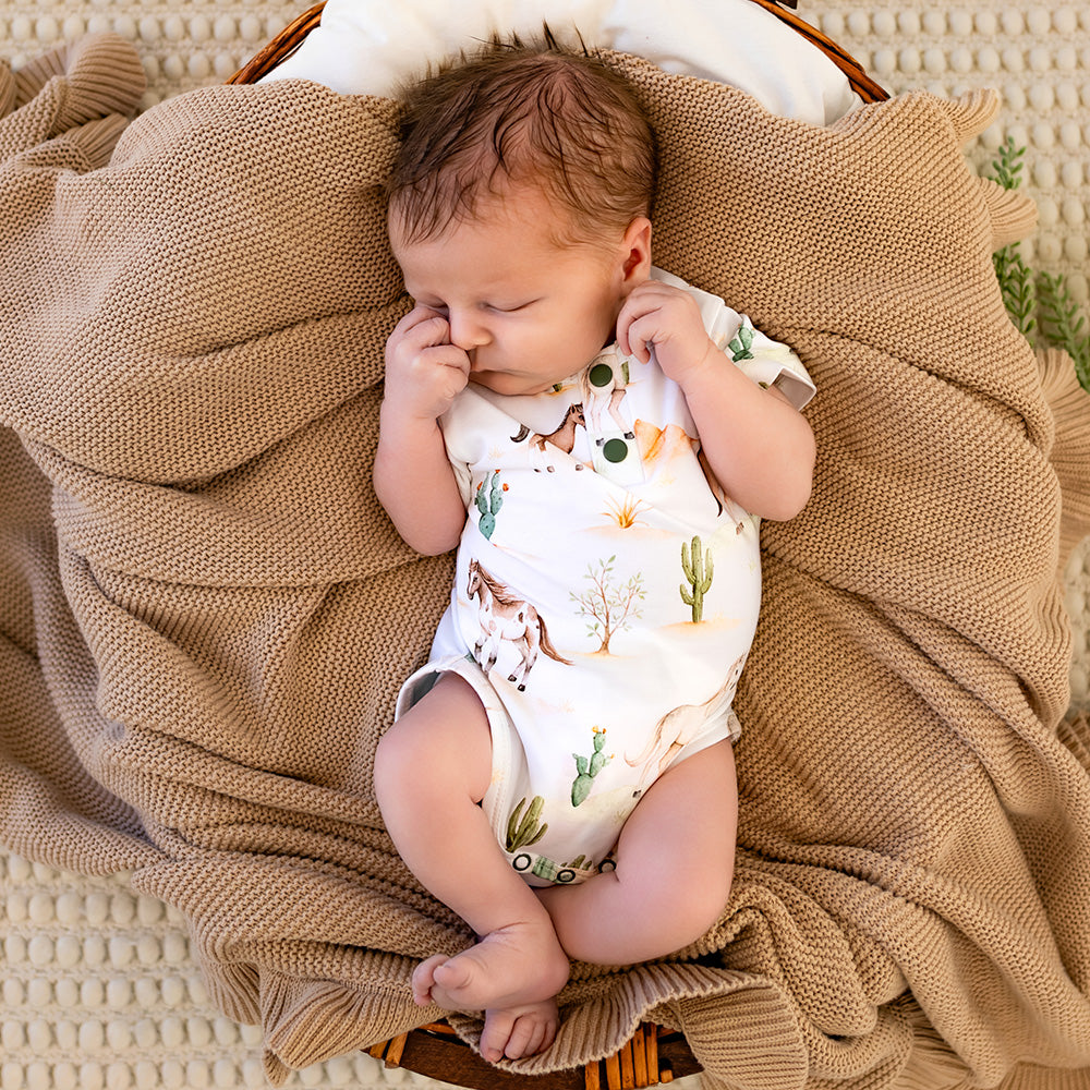 Wild Horses Short Sleeve Organic Bodysuit - View 13