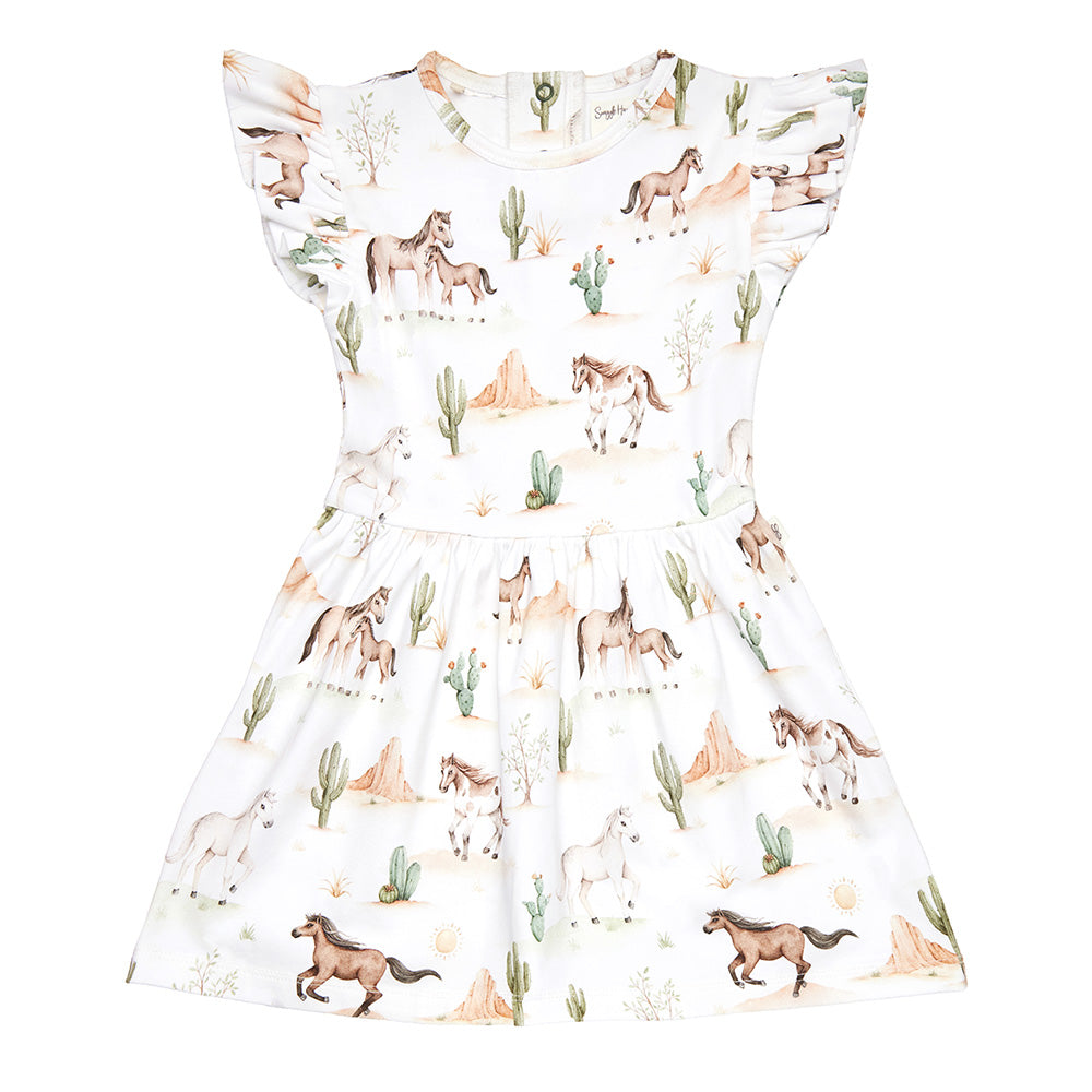 Wild Horses Short Sleeve Organic Dress - View 17