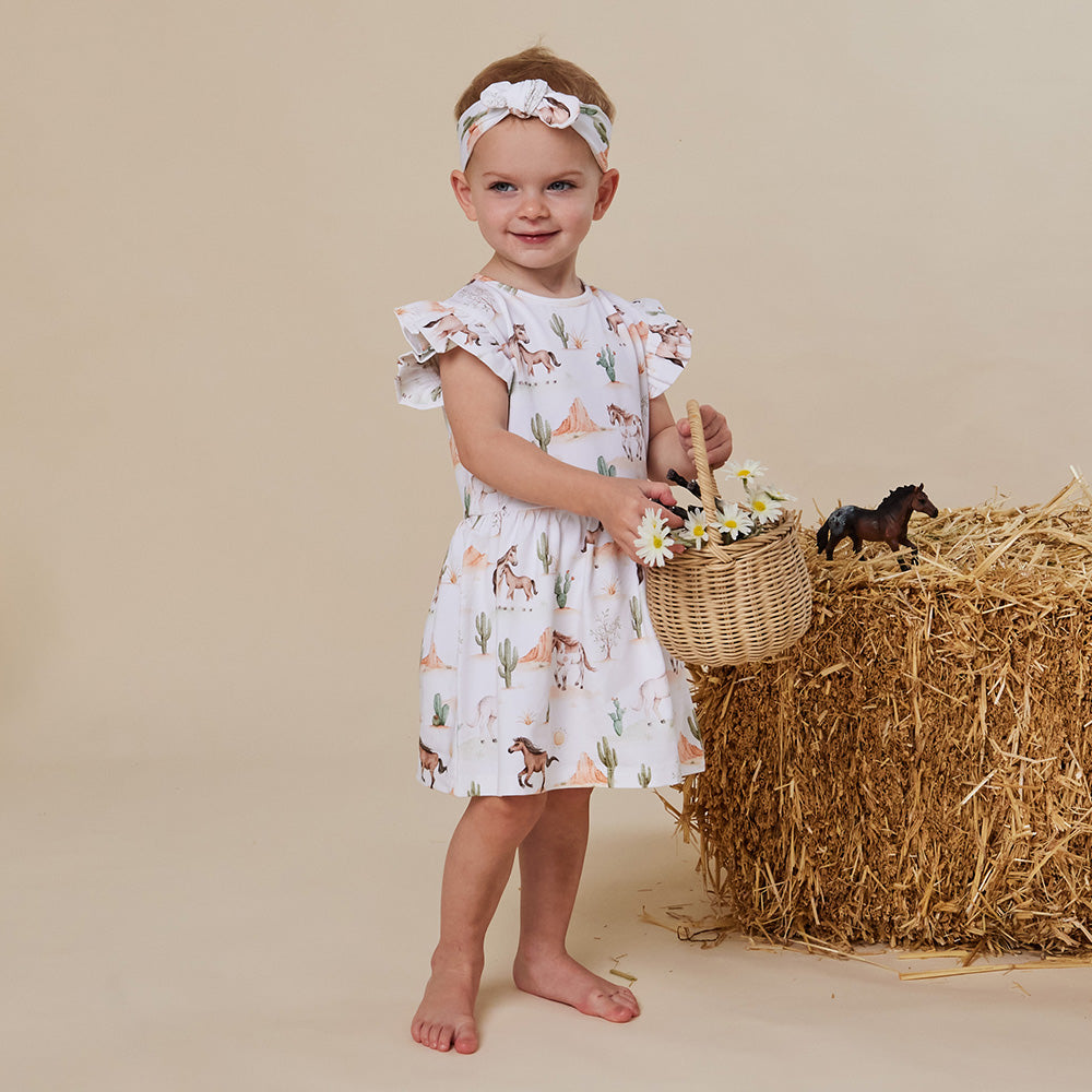 Wild Horses Short Sleeve Organic Dress - View 21