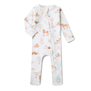 Woodland Tales Organic Snugglesuit Convertible Romper | Snuggle Hunny