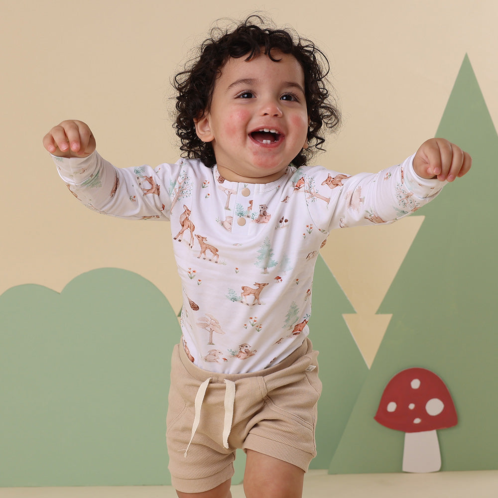 Woodland Tales Long Sleeve Organic Bodysuit - View 14