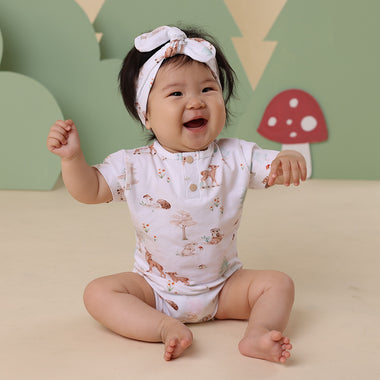Woodland Tales Short Sleeve Organic Bodysuit | Snuggle Hunny