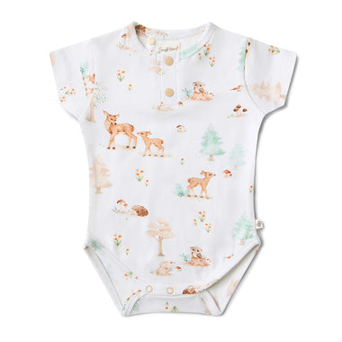 Woodland Tales Short Sleeve Organic Bodysuit | Snuggle Hunny