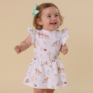 Woodland Tales Short Sleeve Organic Dress | Snuggle Hunny