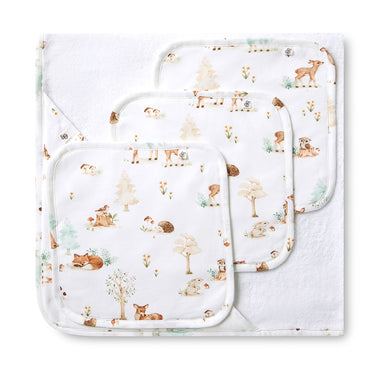 Woodland Tales Organic Baby Towel & Wash Cloth Set | Snuggle Hunny